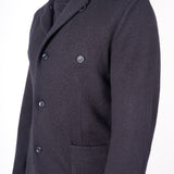 Boiled Wool Button-Up Blazer Black