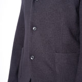 Boiled Wool Button-Up Blazer Black