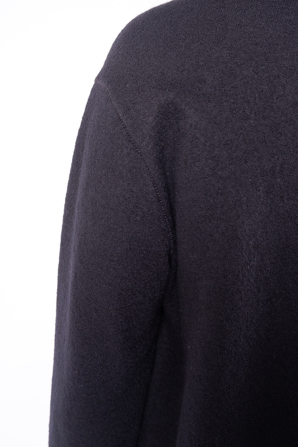 Boiled Wool Button-Up Shirt Black