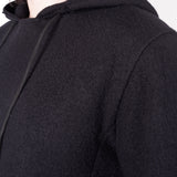 Boiled Wool Hoodie Black