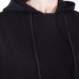 Boiled Wool Hoodie Black