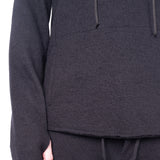 Boiled Wool Hoodie Black