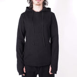 Boiled Wool Hoodie Black