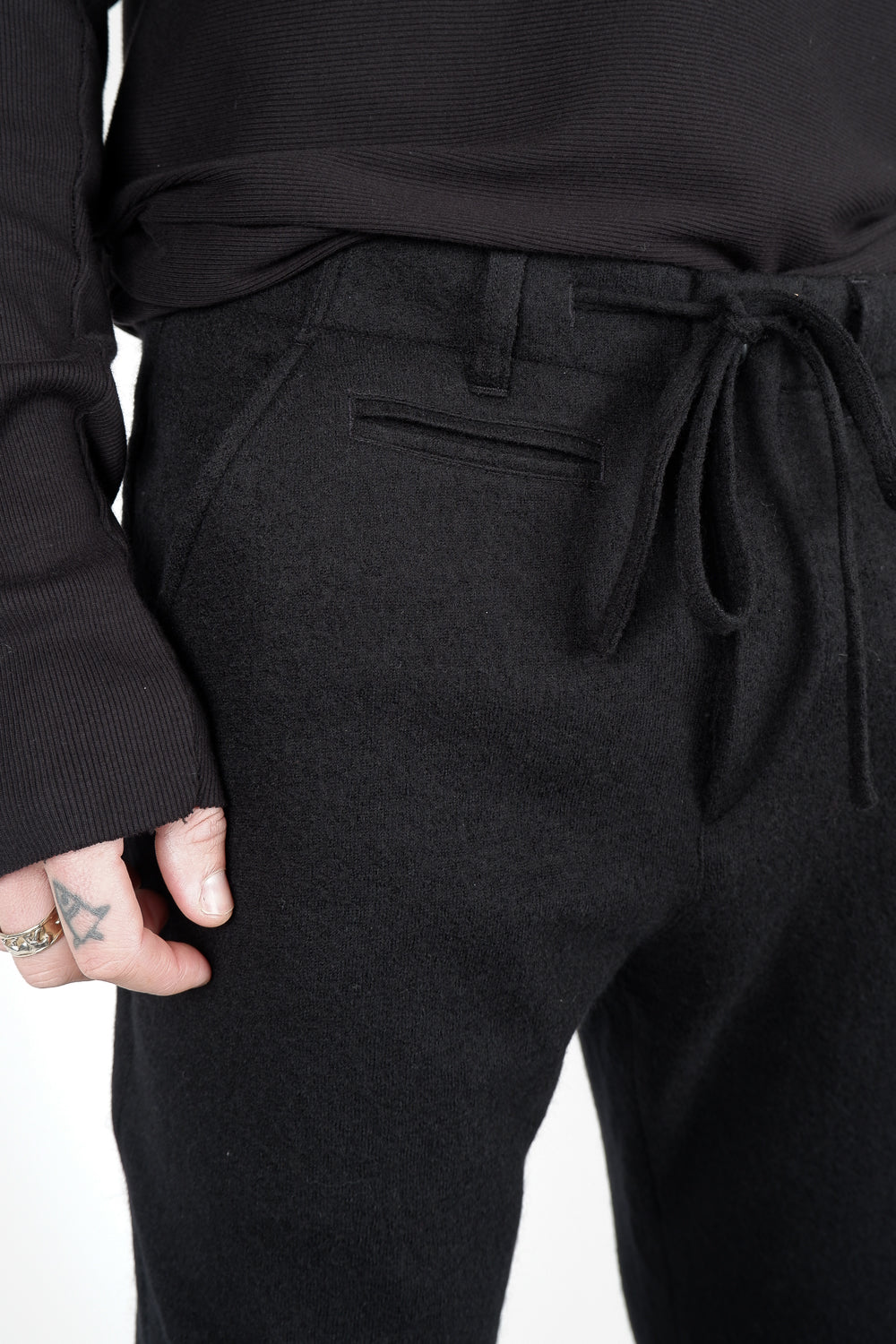 Buy the Hannes Roether Boiled Wool Trousers in Black at Intro. Spend £50 for free UK delivery. Official stockists. We ship worldwide.