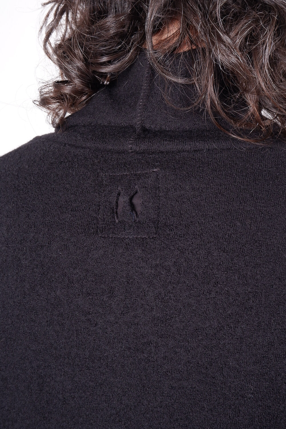 Boiled Wool Turtle Neck Jumper Black