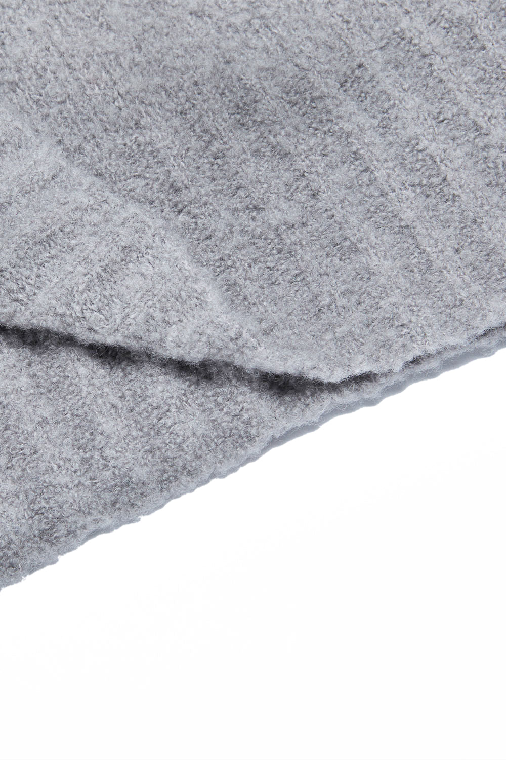 Boiled Wool L/S Polo Light Grey