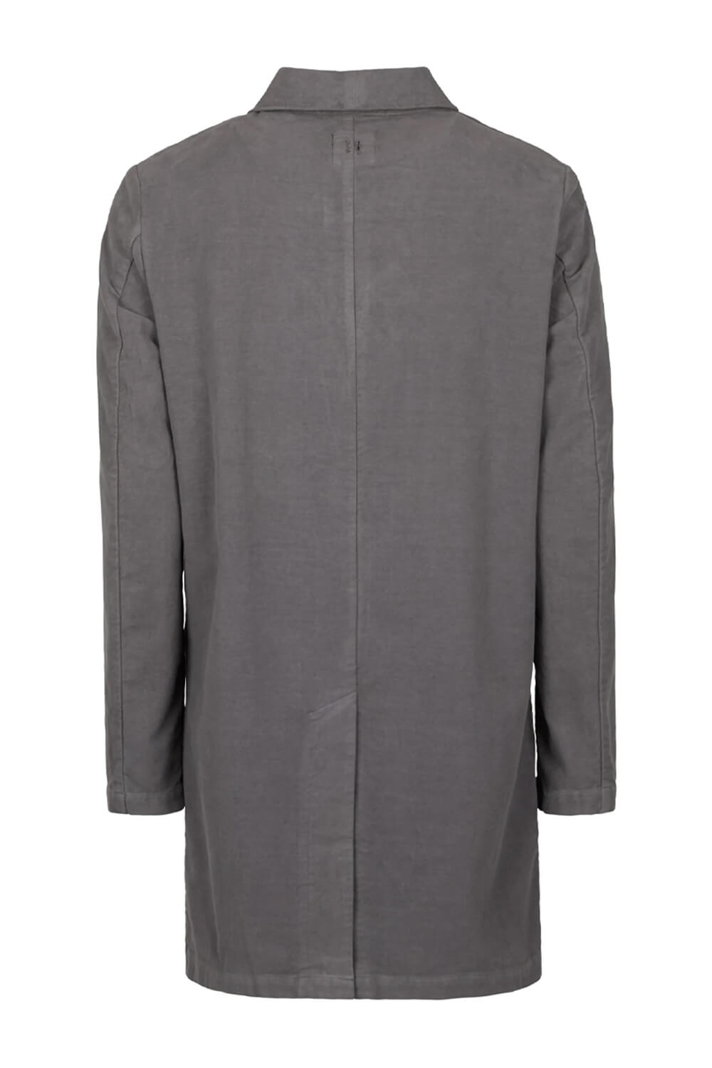 Button-Up Moleskine Long Coat Charcoal/Grey