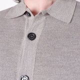 Button-Up Capri Italian Wool L/S Knit Grey