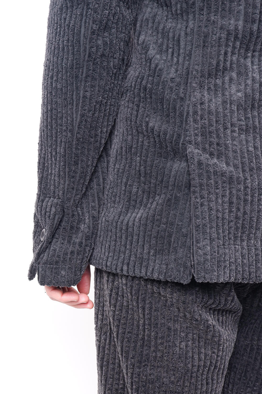 Button-Up Corduroy Jacket Charcoal