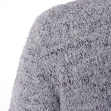 Button-Up High Collar Wool Cardigan Grey/Black