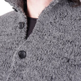 Button-Up High Collar Wool Cardigan Grey/Black