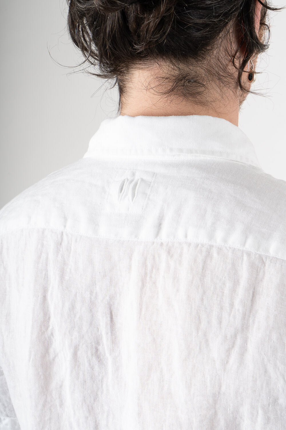 Button-Up Short Sleeved Linen Shirt White
