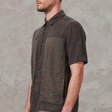 Loose Fit S/S Cotton/Linen Shirt Mud