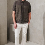 Loose Fit S/S Cotton/Linen Shirt Mud