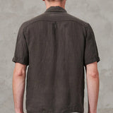 Loose Fit S/S Cotton/Linen Shirt Mud