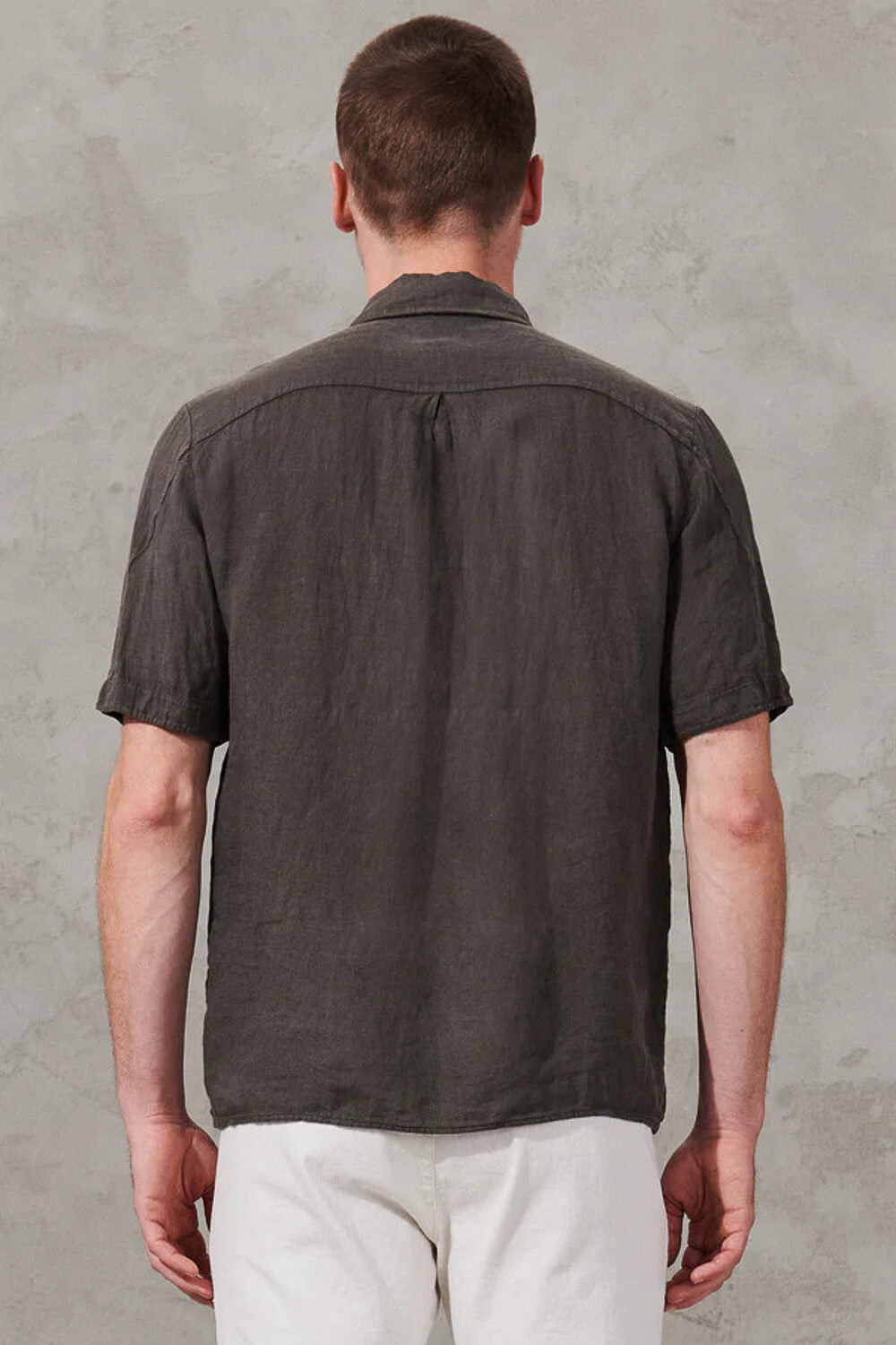 Loose Fit S/S Cotton/Linen Shirt Mud