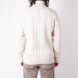 Cable Roll Neck Sweater Beige