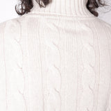 Cable Roll Neck Sweater Beige