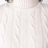 Cable Roll Neck Sweater Beige