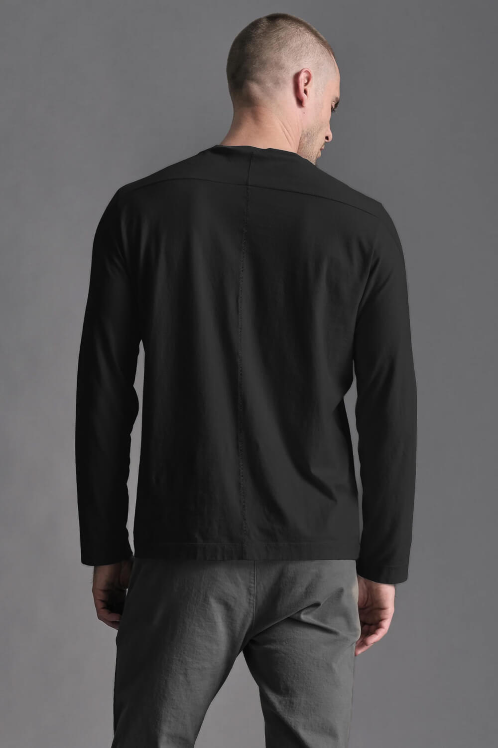 Cashmere/Cotton Blend W/ Back Stitch Detail Sweatshirt Black