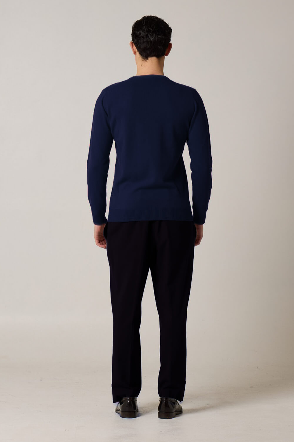 Cashmere Blend Crewneck Sweater Navy