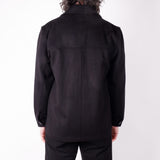 Cashmere Blend Front Pocket Overshirt Black