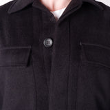 Cashmere Blend Front Pocket Overshirt Black