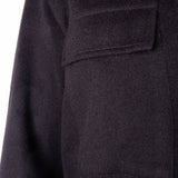 Cashmere Blend Front Pocket Overshirt Black