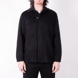 Cashmere Blend Front Pocket Overshirt Black