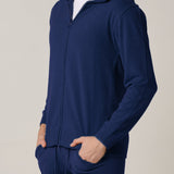 Cashmere Blend Zip-Up Hoodie Navy