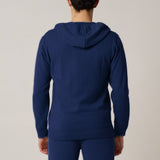 Cashmere Blend Zip-Up Hoodie Navy