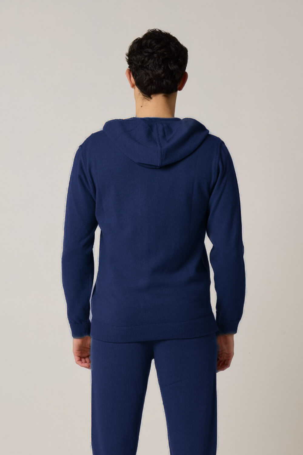 Cashmere Blend Zip-Up Hoodie Navy