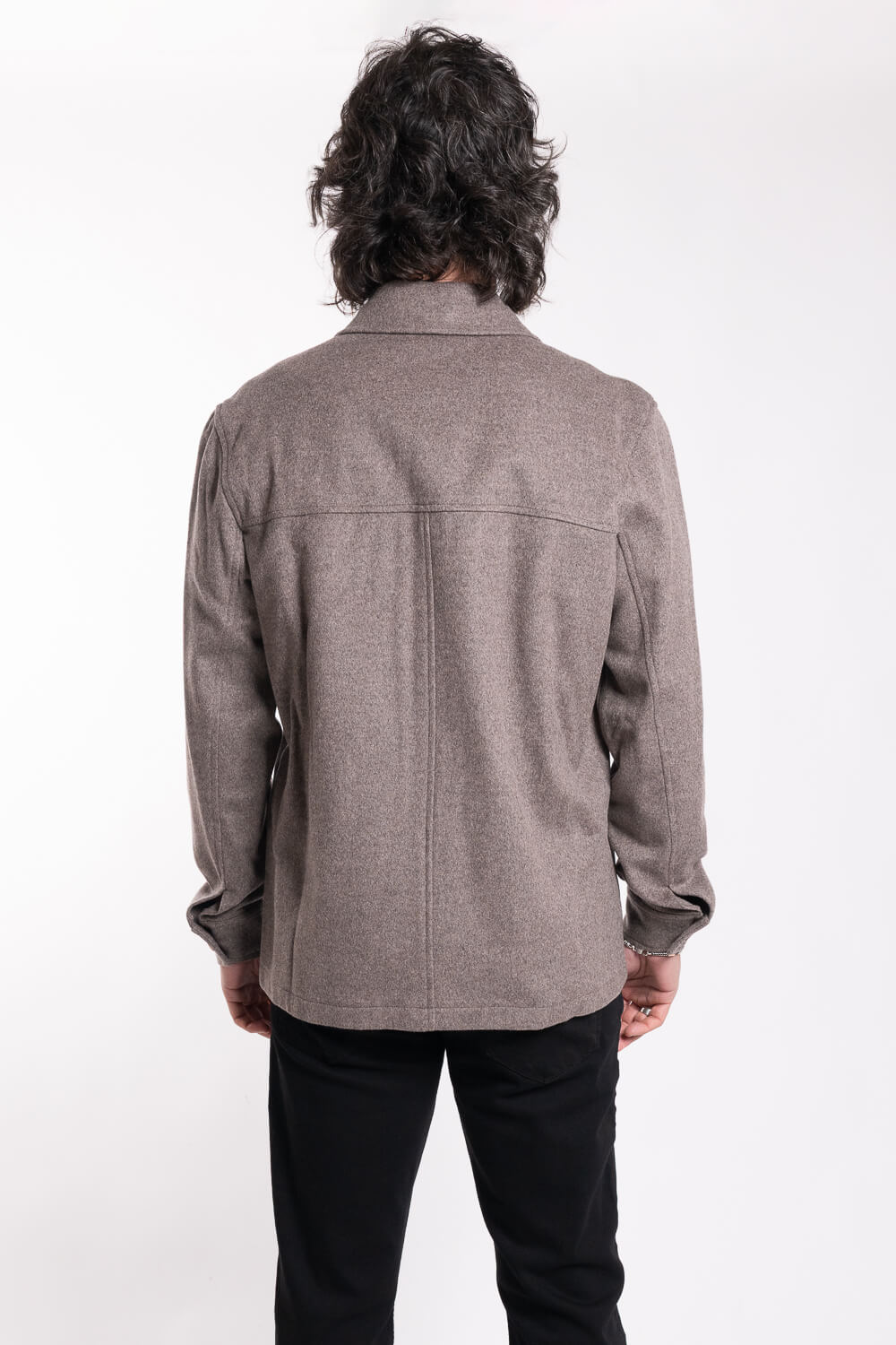 Cashmere Front Pocket Overshirt Dark Sand