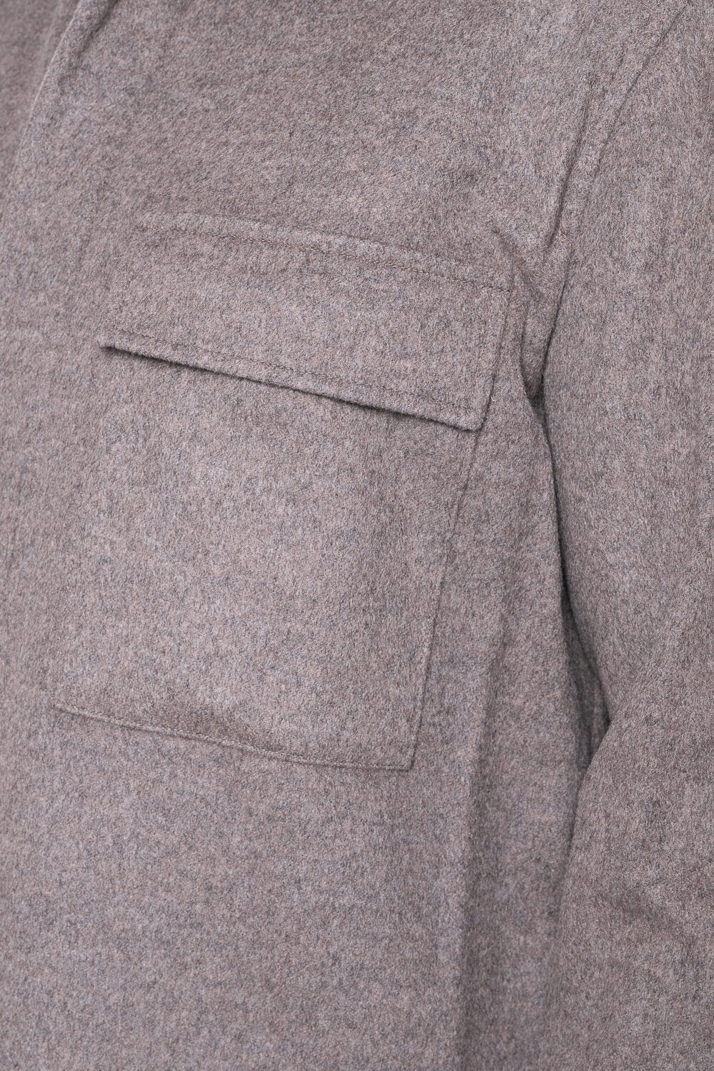 Cashmere Front Pocket Overshirt Dark Sand