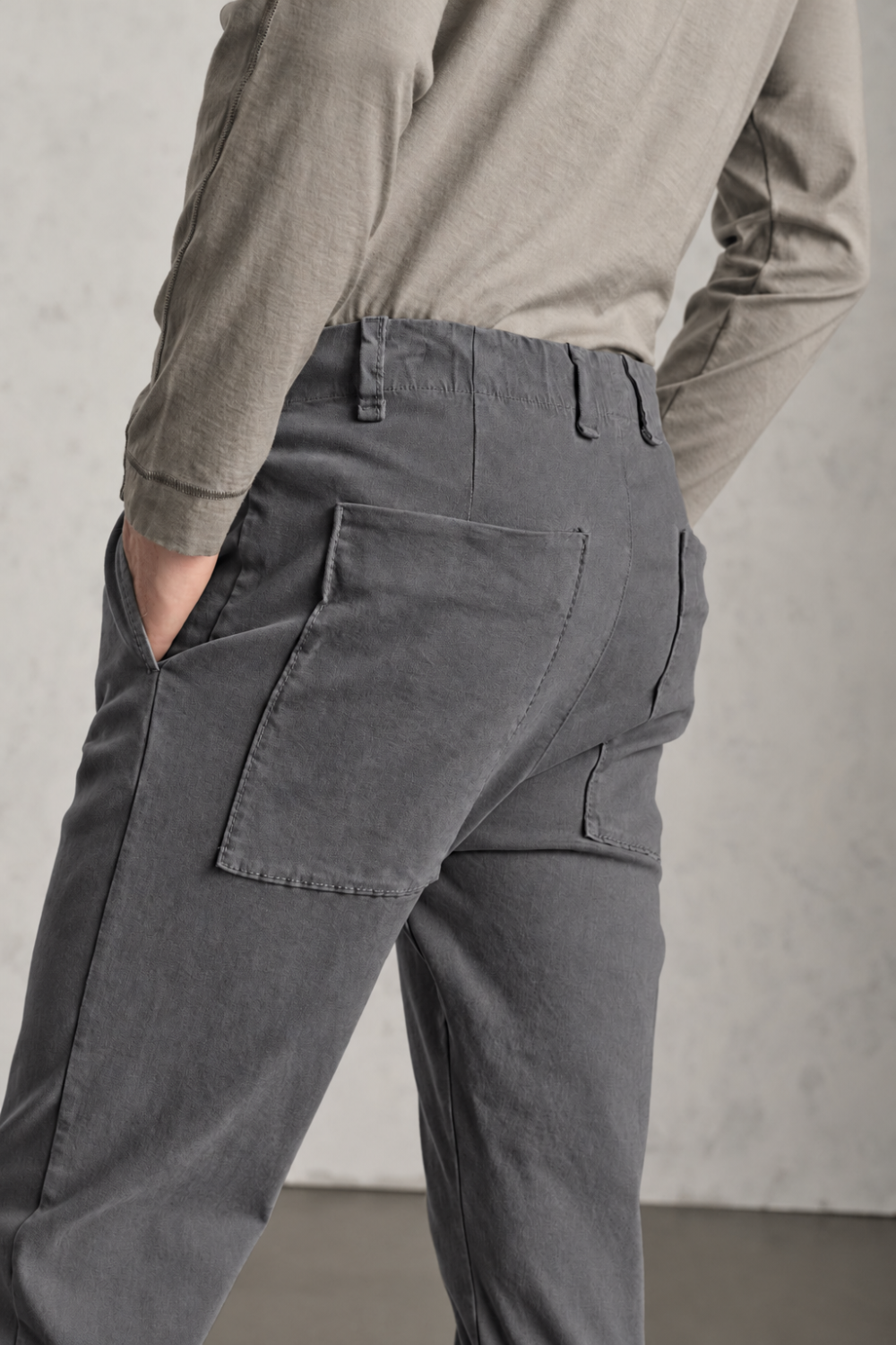 Tencel/Stretch Modal Loose-Fit Drawstring Trousers Grey