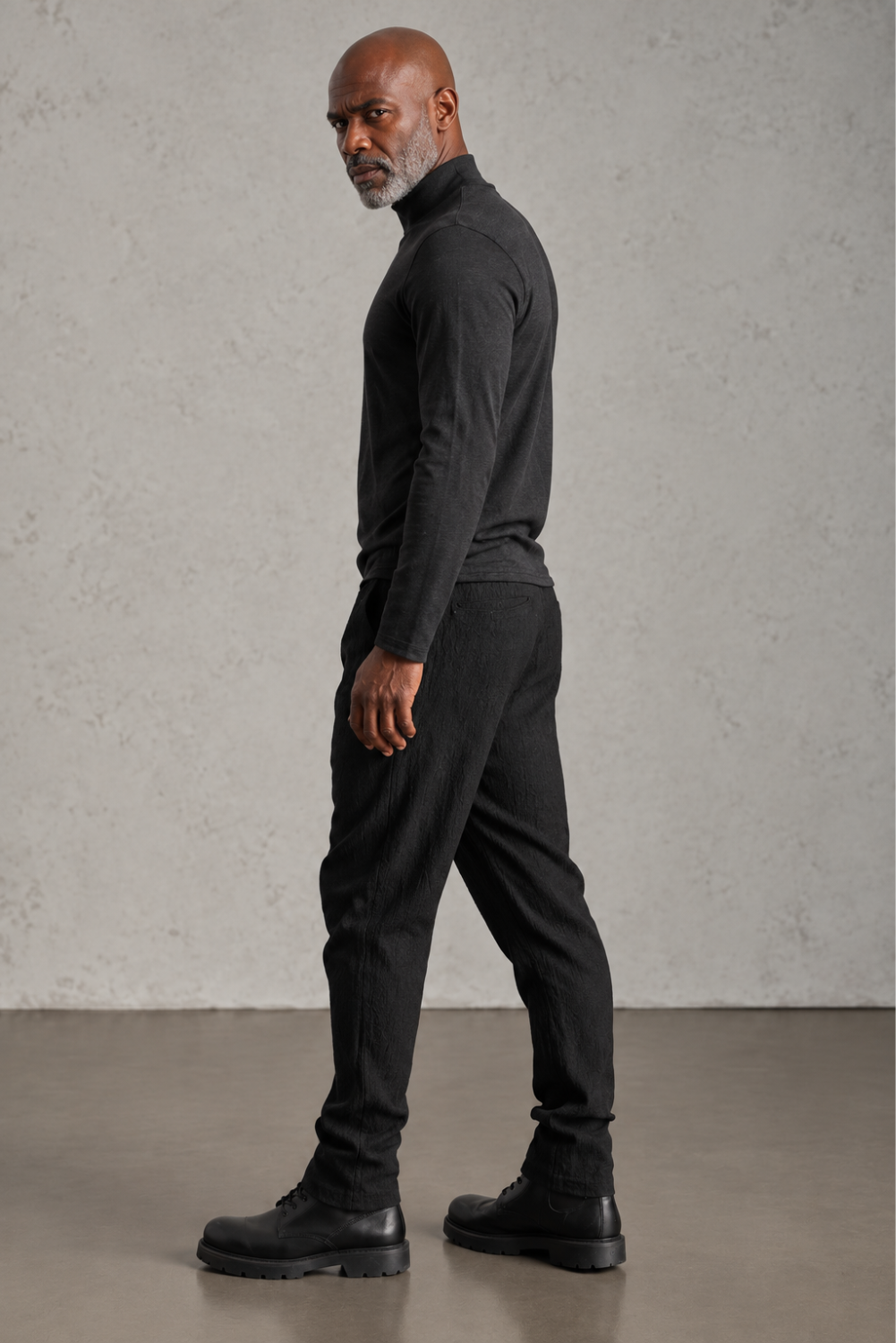Ultrafine Regular-Fit Roll Neck Sweater In Virgin Wool Charcoal