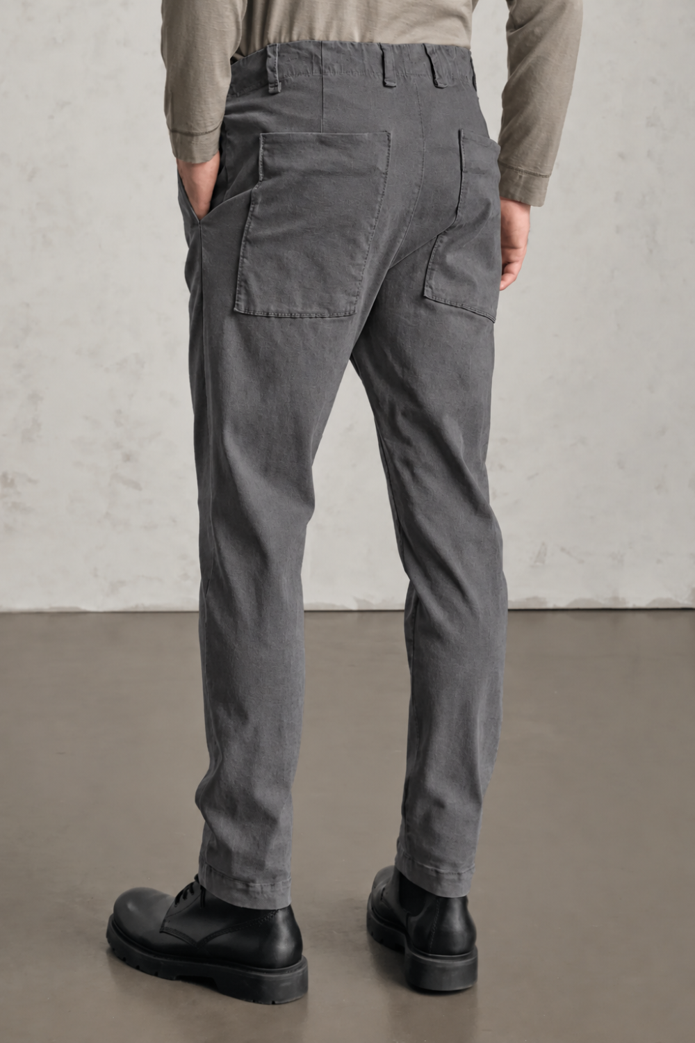 Tencel/Stretch Modal Loose-Fit Drawstring Trousers Grey