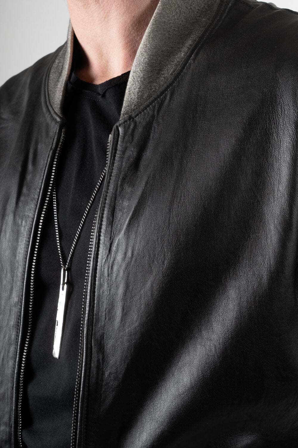Cold-Dye Distressed Effect Tuscan Lamb Leather Jacket Brown/Blue