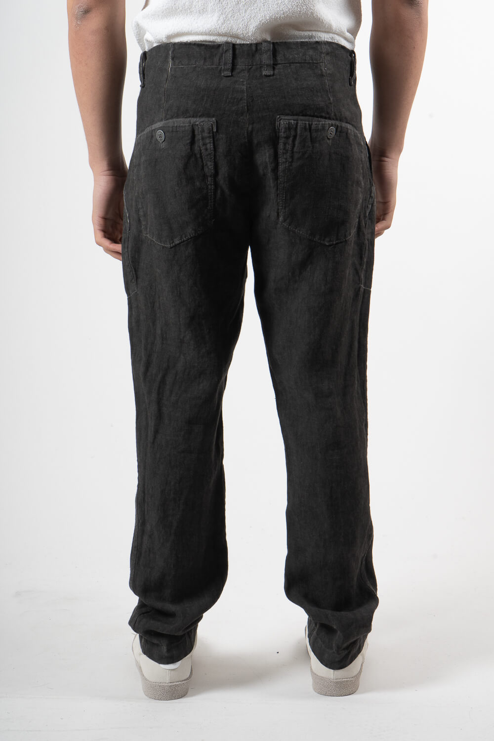 Cold-Dye Linen Trousers Charcoal