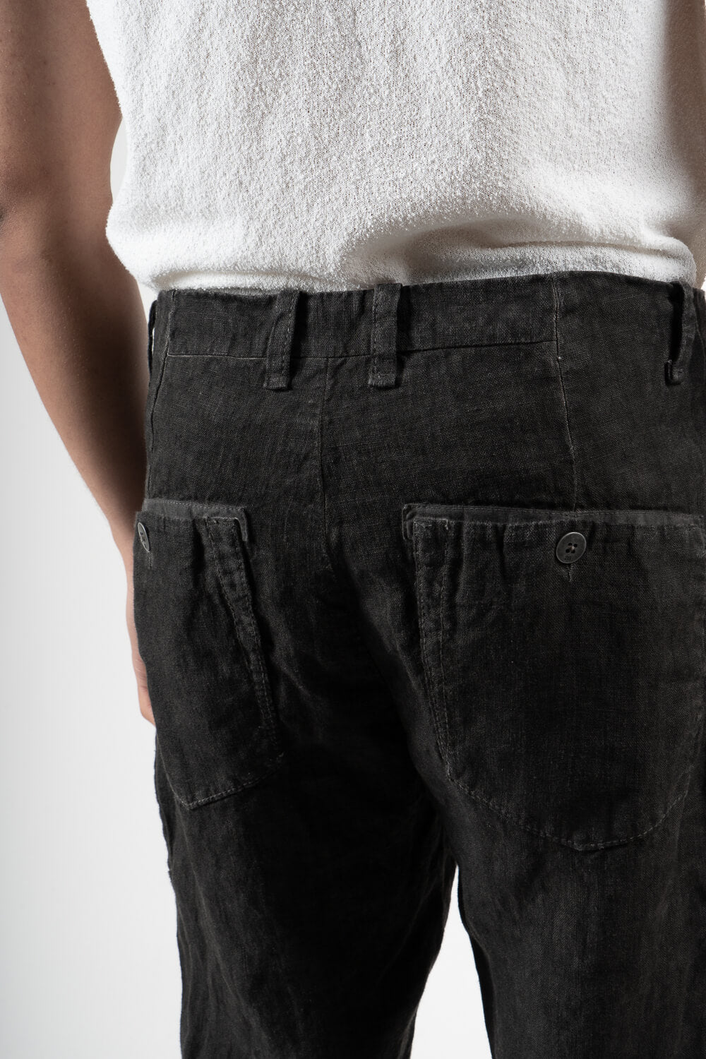 Cold-Dye Linen Trousers Charcoal