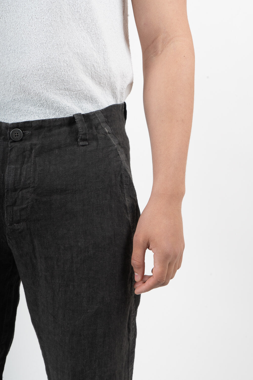 Cold-Dye Linen Trousers Charcoal