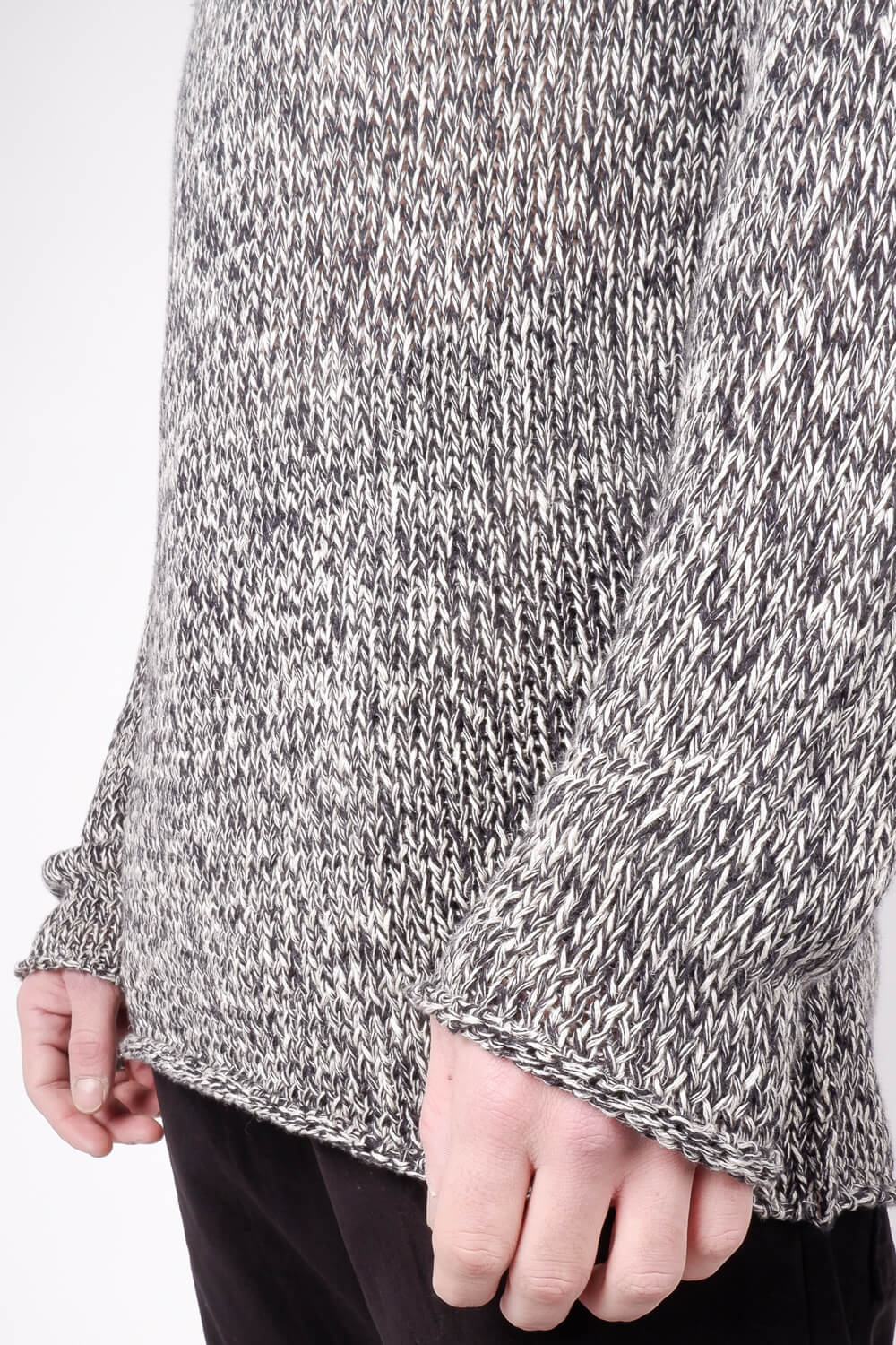 Linen Cotton Mix Knit Black/White