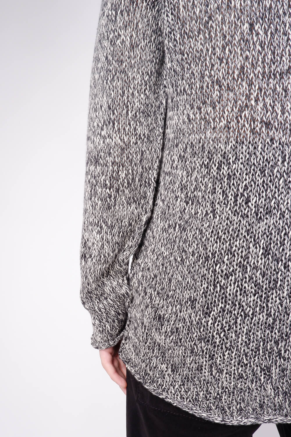 Linen Cotton Mix Knit Black/White