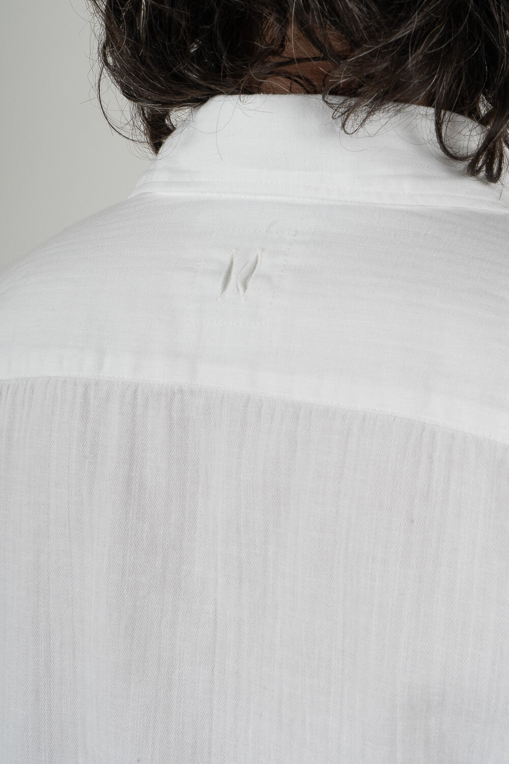Cotton/Linen Full Button Shirt White