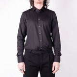 Cotton Stretch Tech Button-Up Shirt Black