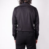 Cotton Stretch Tech Button-Up Shirt Black