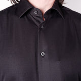 Cotton Stretch Tech Button-Up Shirt Black