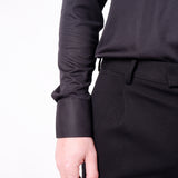 Cotton Stretch Tech Button-Up Shirt Black