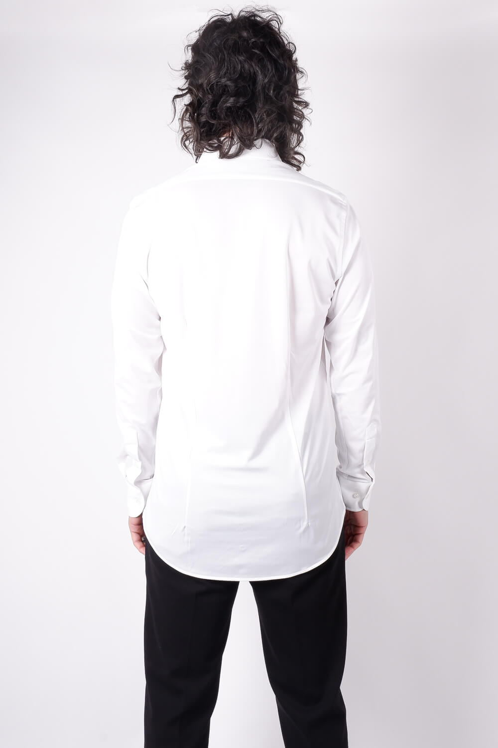 Cotton Stretch Tech Button-Up Shirt White