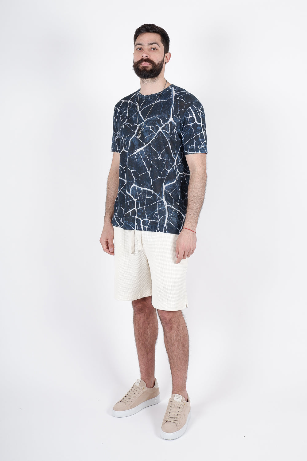 Buy the Daniele Fiesoli Cracking Earth Print Linen T-Shirt in Blue at Intro. Spend £50 for free UK delivery. Official stockists. We ship worldwide.